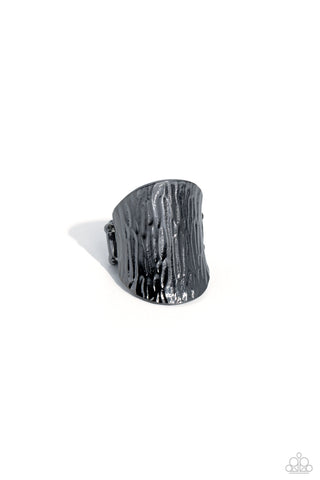 Woodland Pixie - Black - Textured Gunmetal Paparazzi Ring