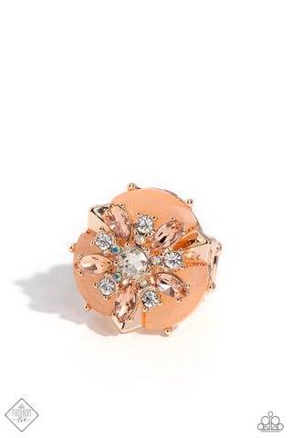 Soft-Hearted Salvage - Rose Gold - Paparazzi Ring - December 2023 Fiercely 5th Avenue