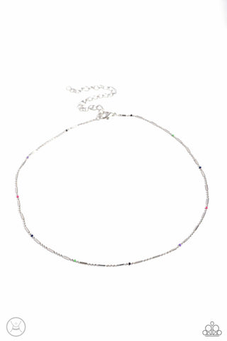 Serenity Strand - Multi - Colorful Painted Bead Dainty Paparazzi Choker Necklace