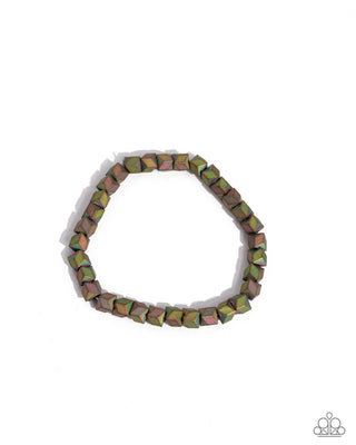 Faceted Finale - Multi - Oil Spill Bead Paparazzi Urban Stretchy Bracelet