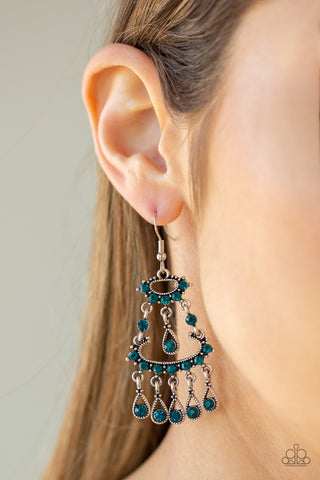 Chandelier Shimmer Blue Paparazzi Earrings