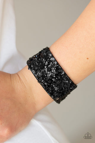 Starry Sequins Black Paparazzi Bracelet