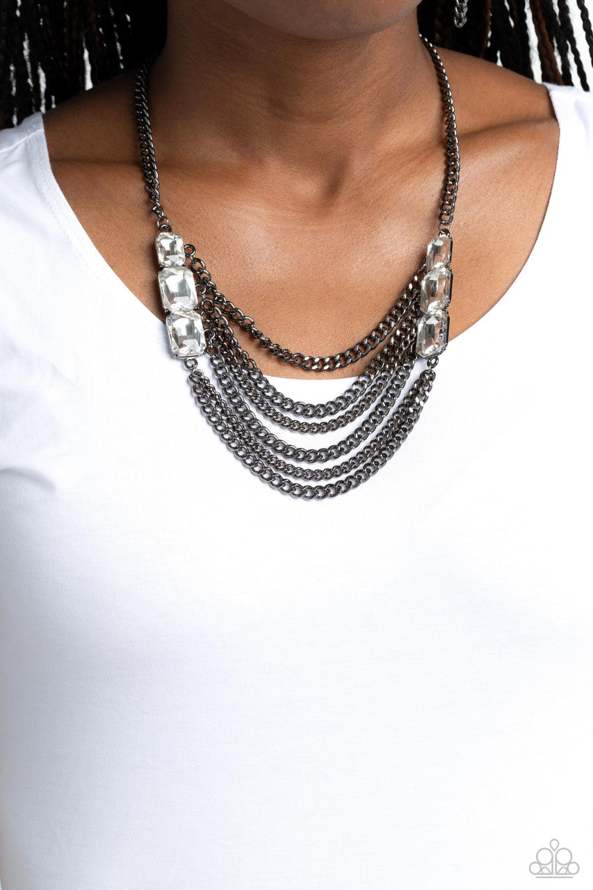 Building My Brand - Black Gunmetal Necklace-Paparazzi | The Sassy Sparkle