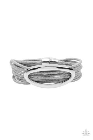 Corded Couture Silver Paparazzi Bracelet