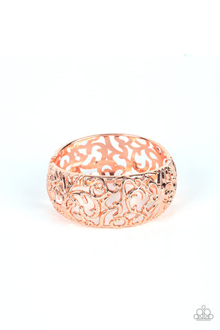 Courtyard Couture - Copper - Vine Filigree Paparazzi Hinge Bracelet