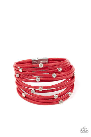 Fearlessly Layered Red Paparazzi Bracelet