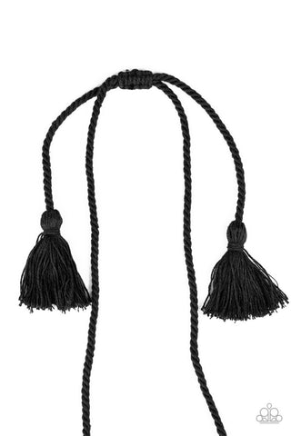 Macrame Mantra Black Paparazzi Necklace