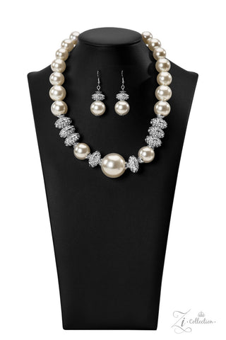 Noble - 2022 Zi Collection - Pearl and Rhinestone Paparazzi Necklace