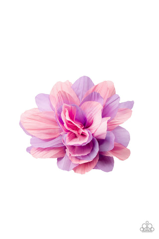 Rainbow Gardens - Multi - Pink and Purple Flower Paparazzi Hair Clip