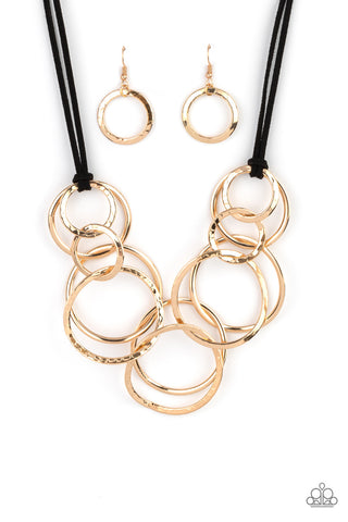 Spiraling Out of COUTURE Gold Paparazzi Necklace