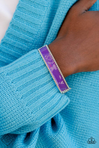 Vintage Vivace - Purple - Painted Paparazzi Hinge Bracelet - December 2022 Sunset Sightings