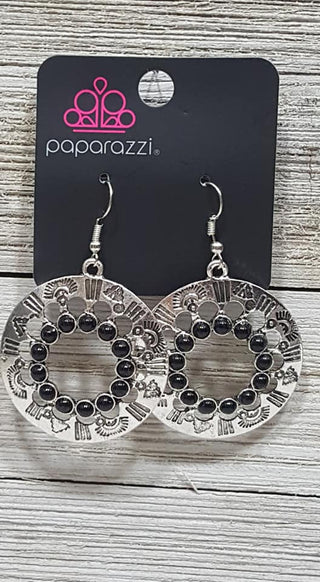 Organically Omega Black August 2019 Fashion Fix Exclusive Paparazzi Earrings