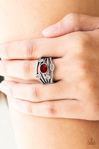 Cosmic Combo Red Paparazzi Ring