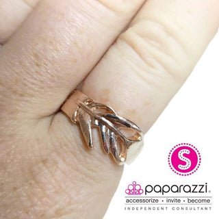 BRIGHT As a Feather Rose Gold December 2017 Fashion Fix Exclusive Paparazzi Ring