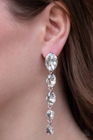 Red Carpet Radiance White Paparazzi Earrings