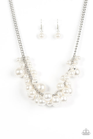 Glam Queen White Paparazzi Necklace
