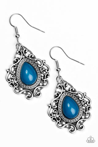 Grand Cayman Grandeur Blue Paparazzi Earrings