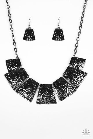 Here Comes the Huntress Black Paparazzi Necklace