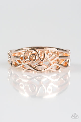 I Believe in Love Rose Gold Paparazzi Ring