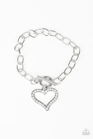 March to a Different HEARTBEAT White Paparazzi Bracelet