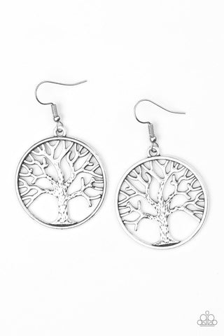 My Treehouse is Your Treehouse Silver Paparazzi Earrings