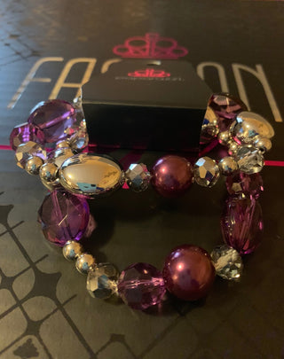 November 2018 Fashion Fix Exclusive Purple Crystal Stretch Paparazzi Bracelet