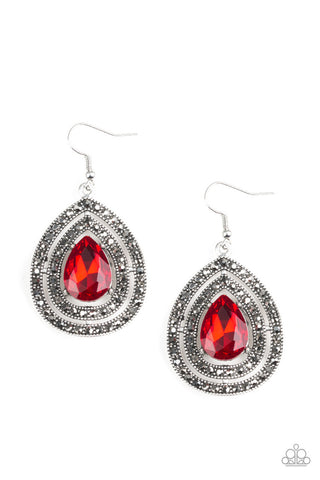 Royal Squad Red Paparazzi Earrings