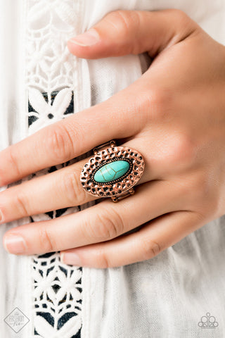 Ruler Radiance Copper Turquoise Paparazzi Ring