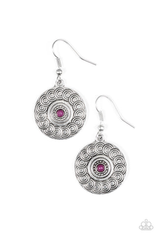 Sonoran Spiral Purple Paparazzi Earrings
