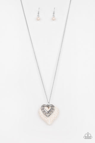 Southern Heart White Paparazzi Necklace
