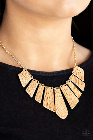 Texture Tigress Gold Paparazzi Necklace