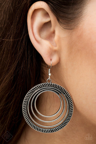 Totally Textured Silver Paparazzi Earrings