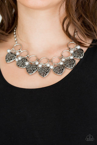 Very Valentine Silver Paparazzi Necklace